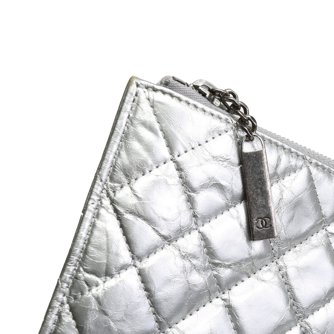 CHANEL Crinkled Quilted Laptop Cover - Silver - OUTLET FINAL SALE