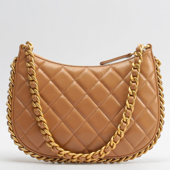 CHANEL Hobo Handbag-Beige