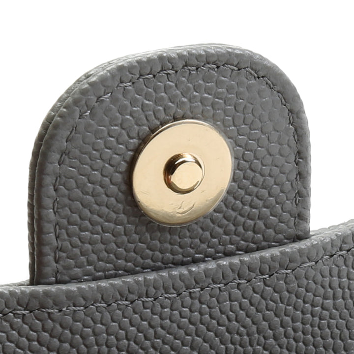 CHANEL Caviar Flap Kartenhalter an Kette - Grau