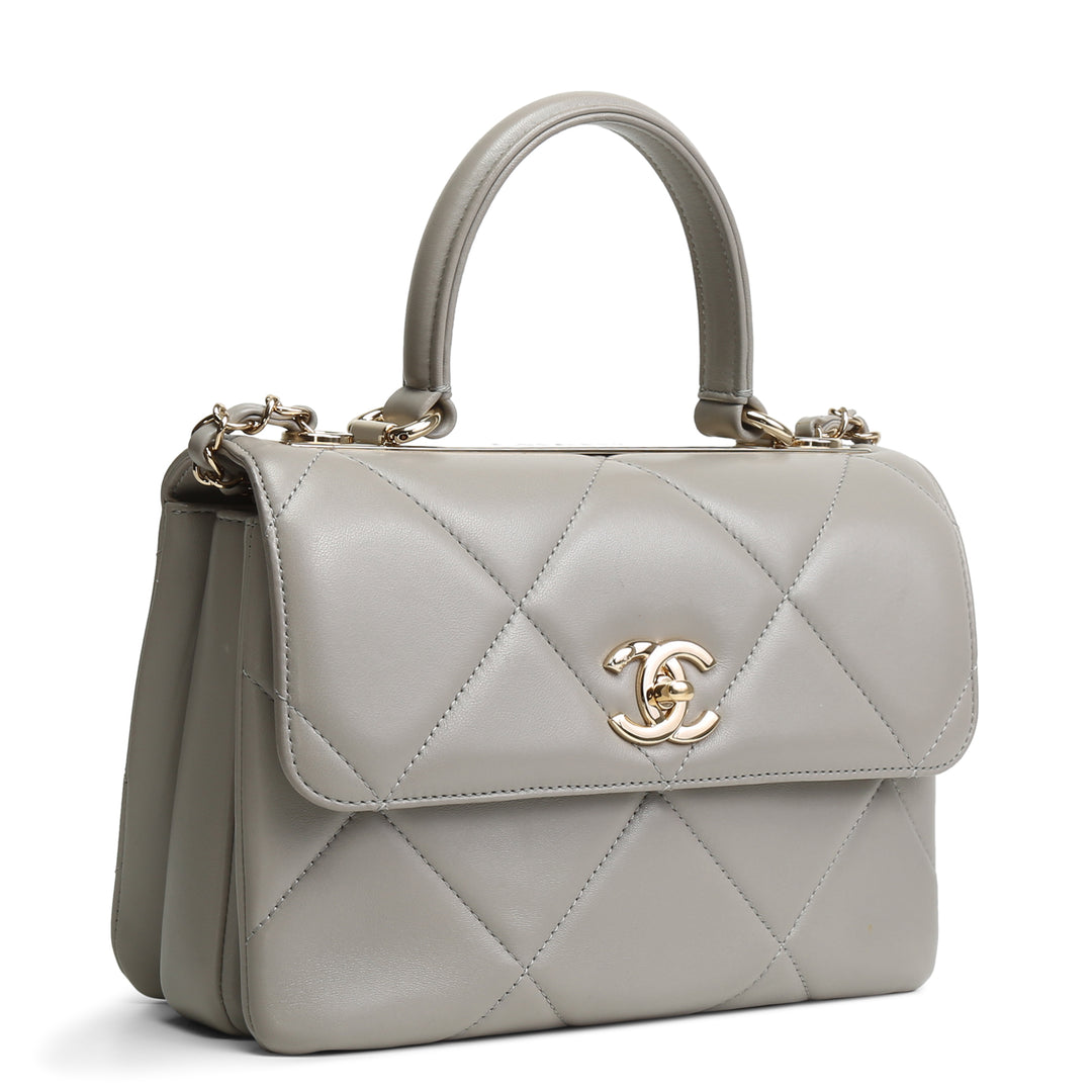 CHANEL Trendy CC Lammleder Top Handle - Grau