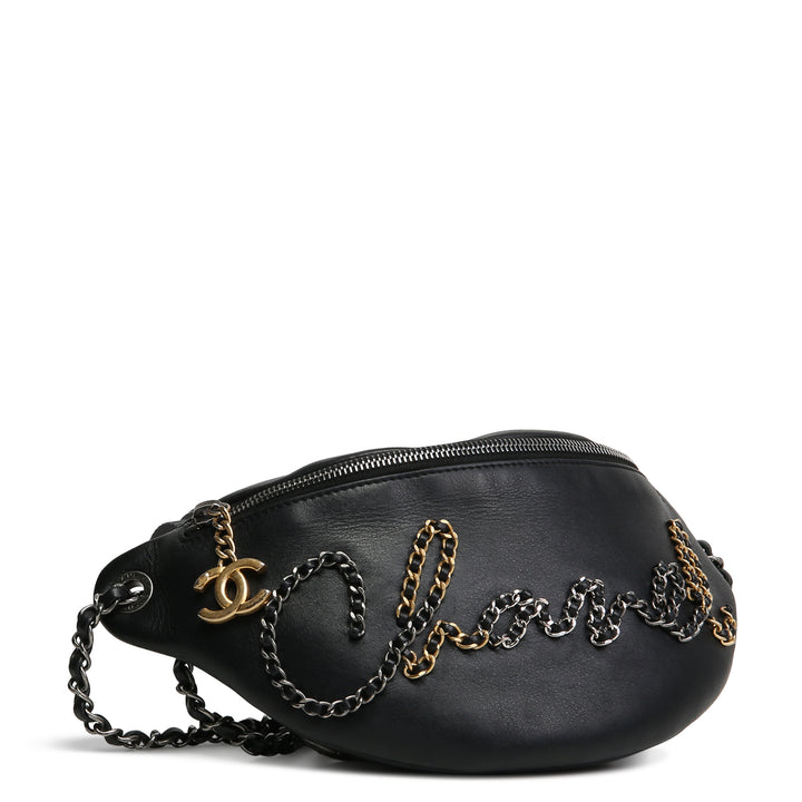 Chanel -Kette 20s Signes Tailentasche - Schwarz