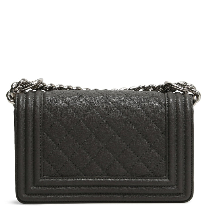 CHANEL Caviar Stepptasche für Jungen, klein, Grau