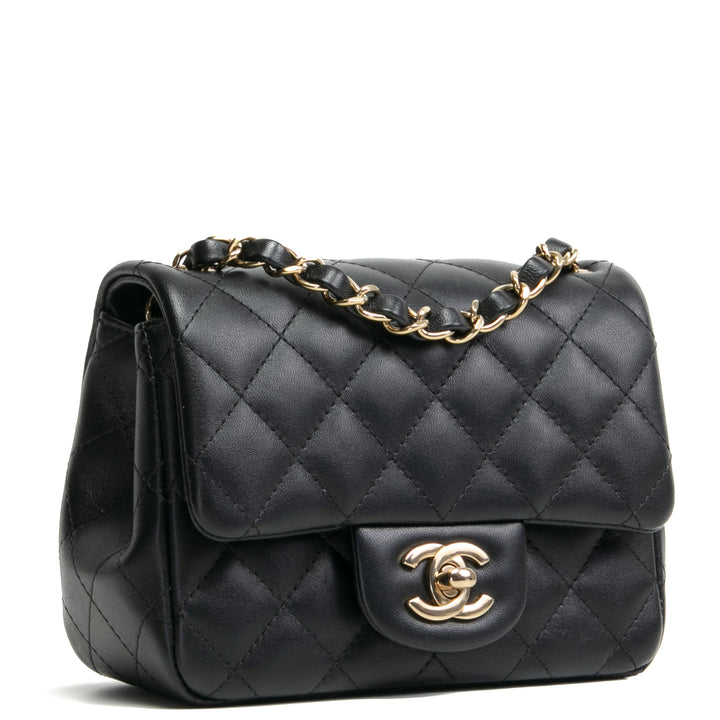 CHANEL Mini-Tasche mit quadratischer Klappe - Schwarz