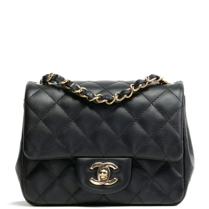 CHANEL Mini-Tasche mit quadratischer Klappe - Schwarz