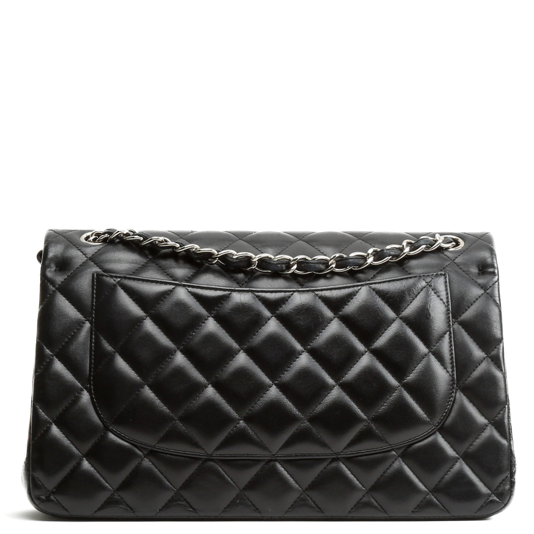 CHANEL Classic Jumbo Double Flap Lambskin Bag w/Silver