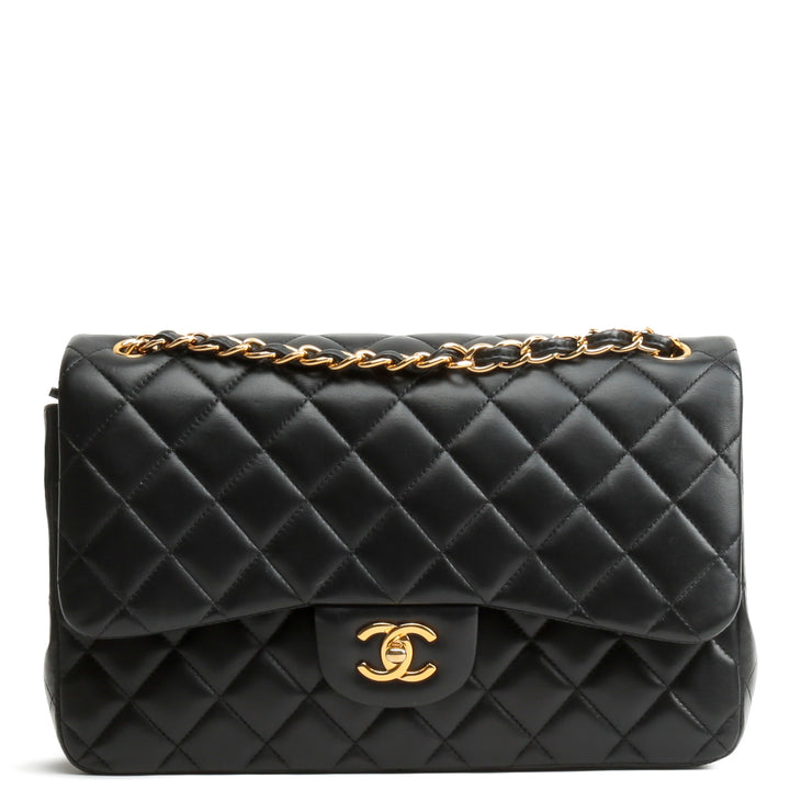 CHANEL Jumbo Double Flap Gestepptes Lammleder mit Gold