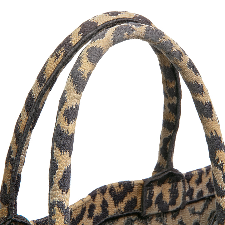 CHRISTIAN DIOR Große Canvas-Buchtasche mit Animal-Print OUTLET FINAL SALE