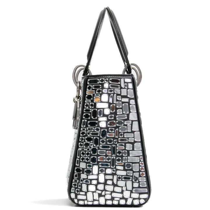 CHRISTIAN DIOR Mosaic Of Mirrors Medium Lady Dior Bag - Black OUTLET FINAL SALE