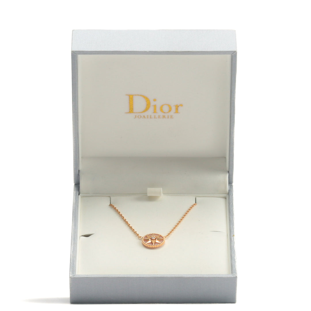 CHRISTIAN DIOR 18K Rose des Vents Diamant-Anhänger-Halskette – ENDVERKAUF