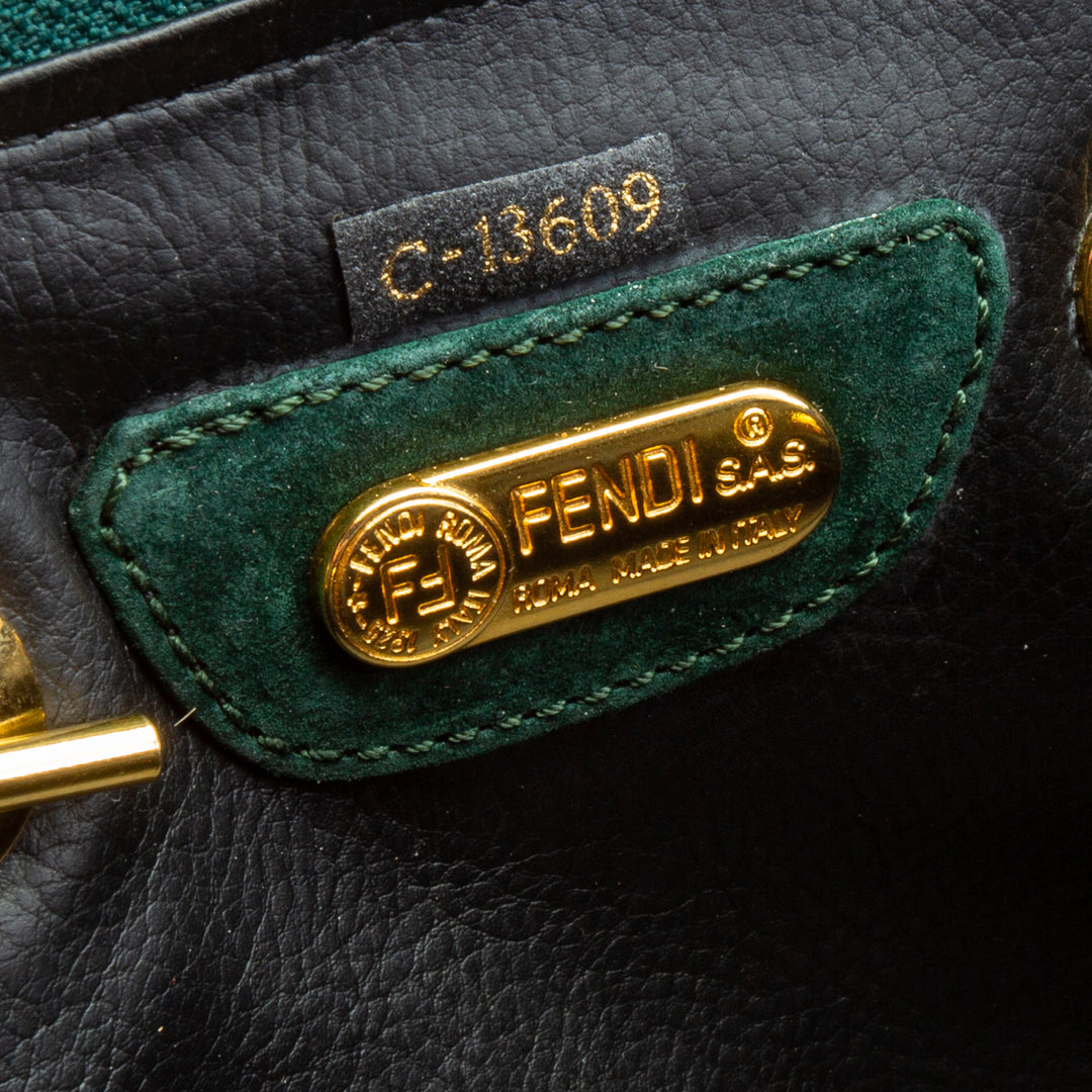 Fendi Vintage Spiral Pasta Wildleder Mini -Tasche - Grün - Outlet Final Sale