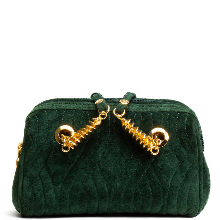 Fendi Vintage Spiral Pasta Wildleder Mini -Tasche - Grün - Outlet Final Sale