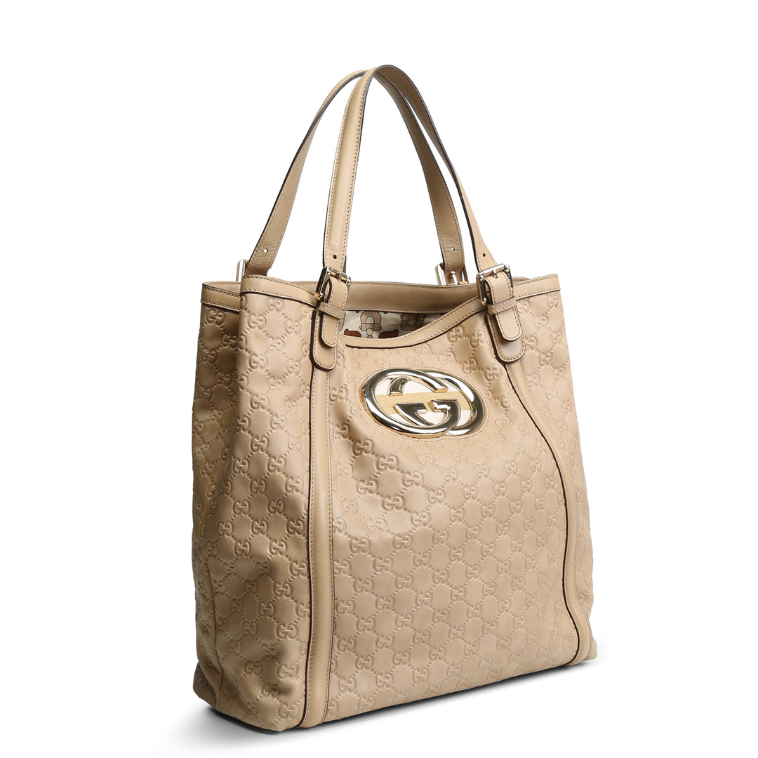 GUCCI Britt Große Tragetasche - Beige