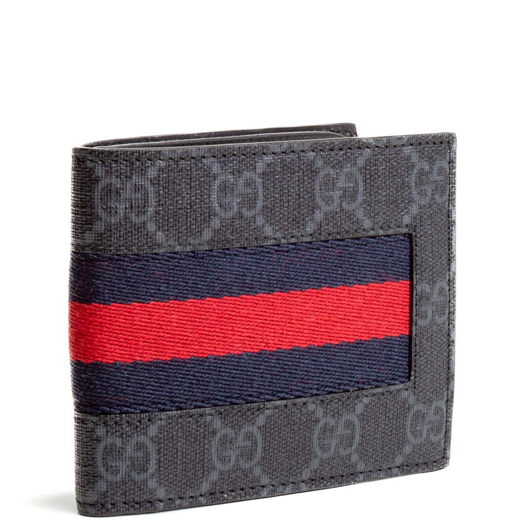 GUCCI GG Supreme Web BiFold-Geldbörse - Schwarz