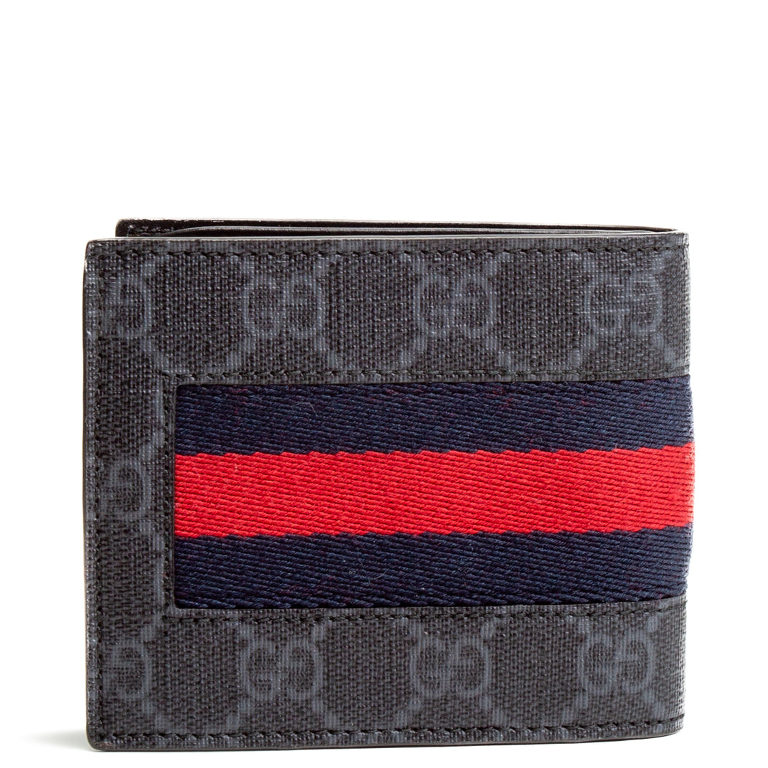 GUCCI GG Supreme Web BiFold-Geldbörse - Schwarz