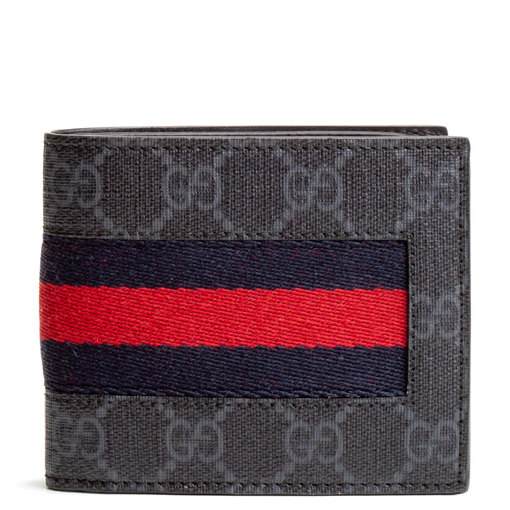 GUCCI GG Supreme Web BiFold-Geldbörse - Schwarz