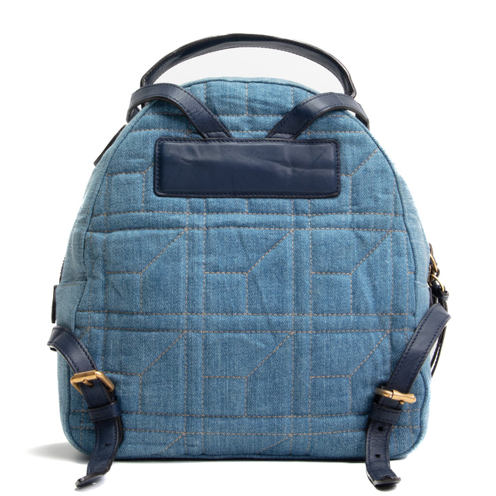 GUCCI Denim Pearly GG Marmont Rucksack