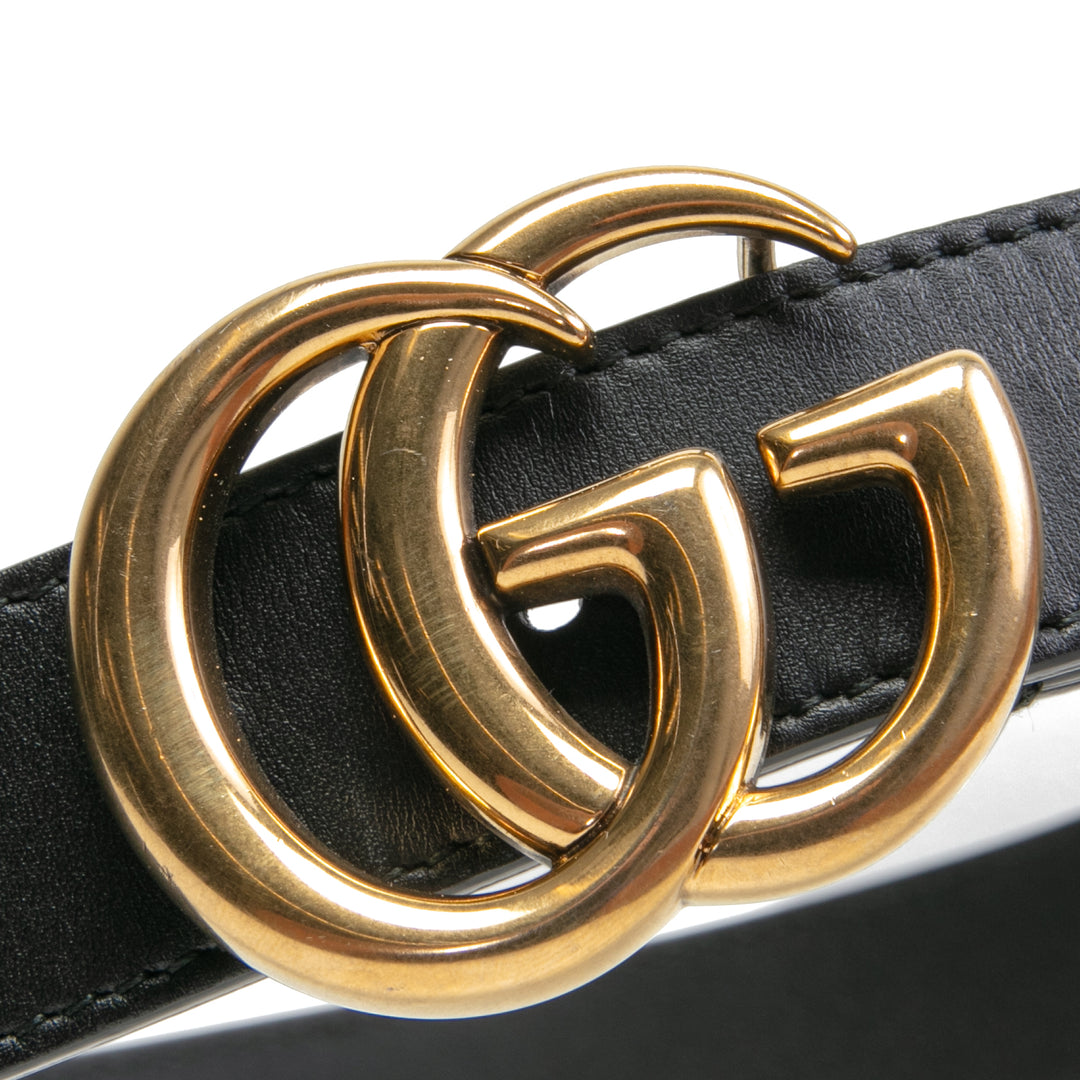 GUCCI GG Schmaler Marmont-Gürtel - Schwarz