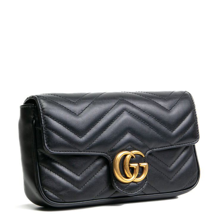 Gucci kleiner GG Marmont mit Beutel - Schwarz