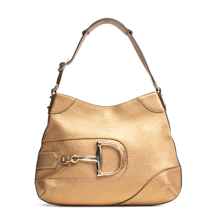 GUCCI Hasler Horsebit Hobo - Metallic Gold