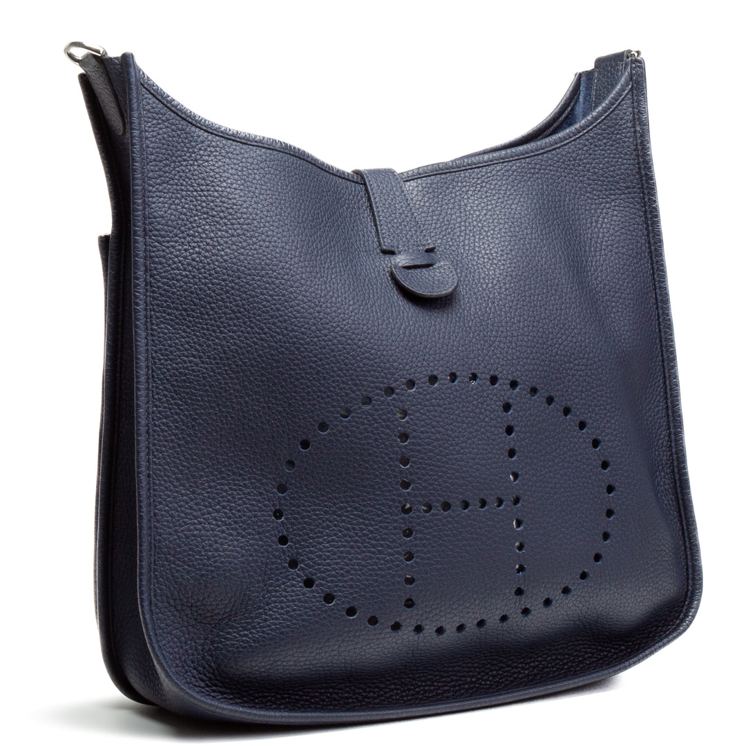 HERMES Togo Evelyne III 29 Uhr - Blau Marine