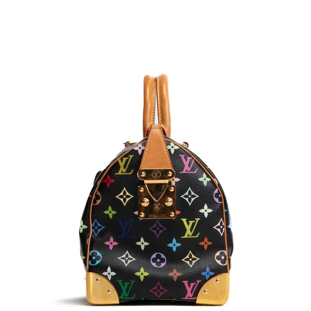 LOUIS VUITTON x Takashi Murakami Monogram Multicolore Speedy 30- Black