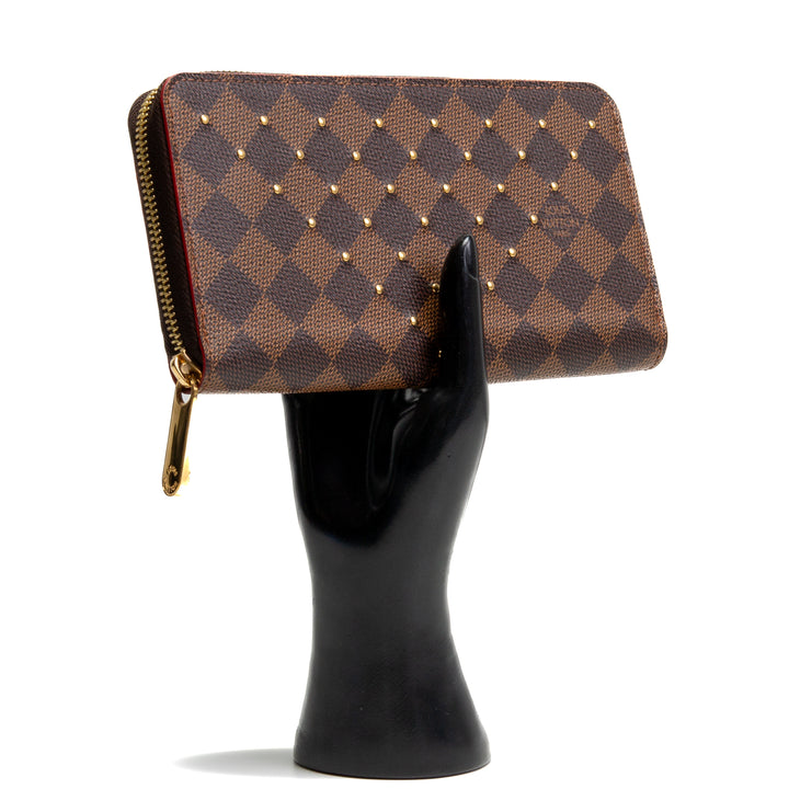 LOUIS VUITTON Studded Continental Wallet - Damier Ebene