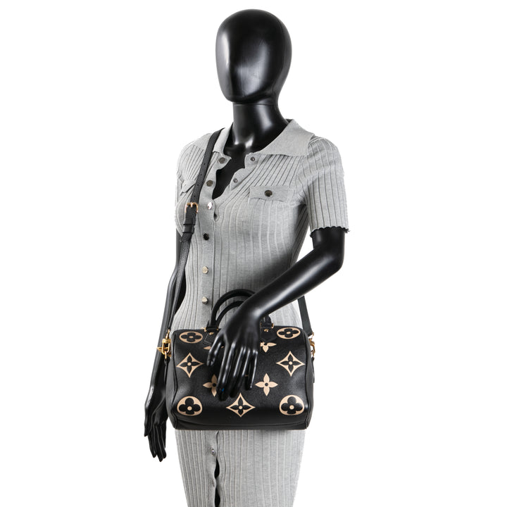 LOUIS VUITTON Monogram Empreinte Bicolor Speedy Bandouliere 25 - Schwarz/Beige