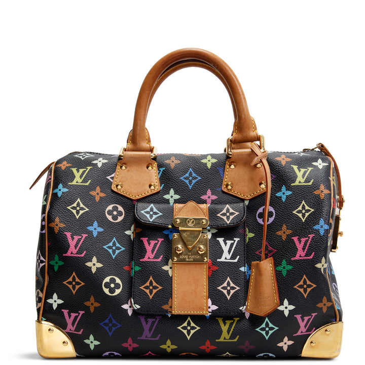 LOUIS VUITTON x TAKASHI MURAKAMI Vintage Speedy 30 Mehrfarbiges Monogramm-Schwarz