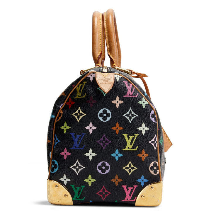 LOUIS VUITTON x TAKASHI MURAKAMI Vintage Speedy 30 Mehrfarbiges Monogramm-Schwarz