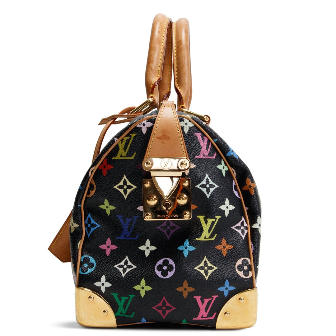 LOUIS VUITTON x TAKASHI MURAKAMI Vintage Speedy 30 Mehrfarbiges Monogramm-Schwarz