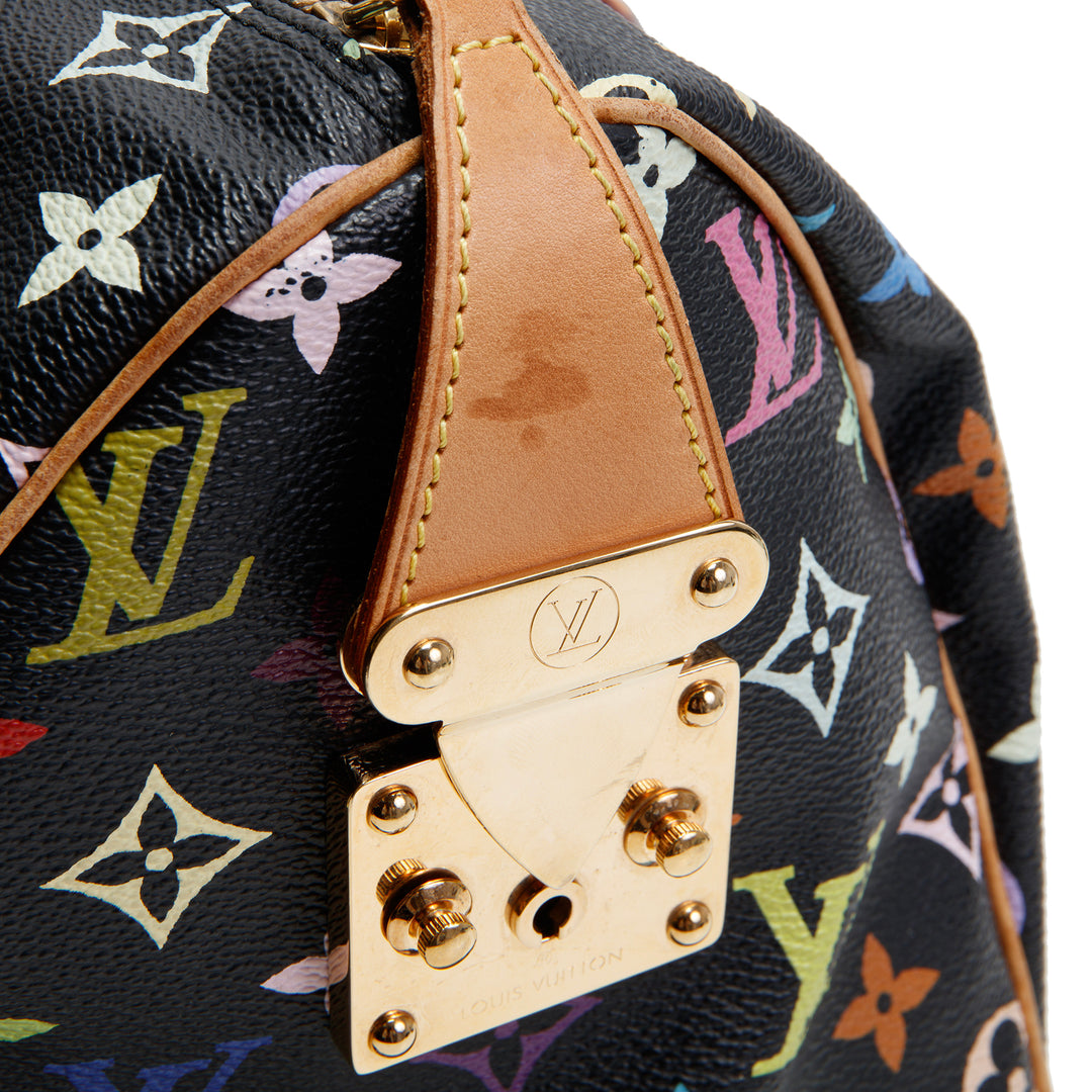 LOUIS VUITTON x TAKASHI MURAKAMI Vintage Speedy 30 Mehrfarbiges Monogramm-Schwarz