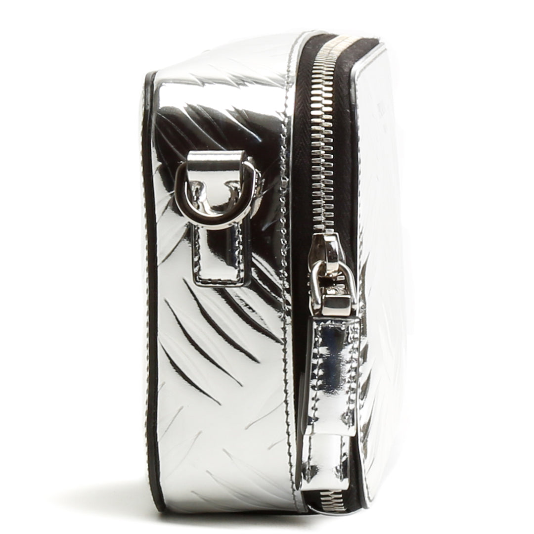 PRADA Spazzolato Andoliera Kameratasche – Metallic-Silber