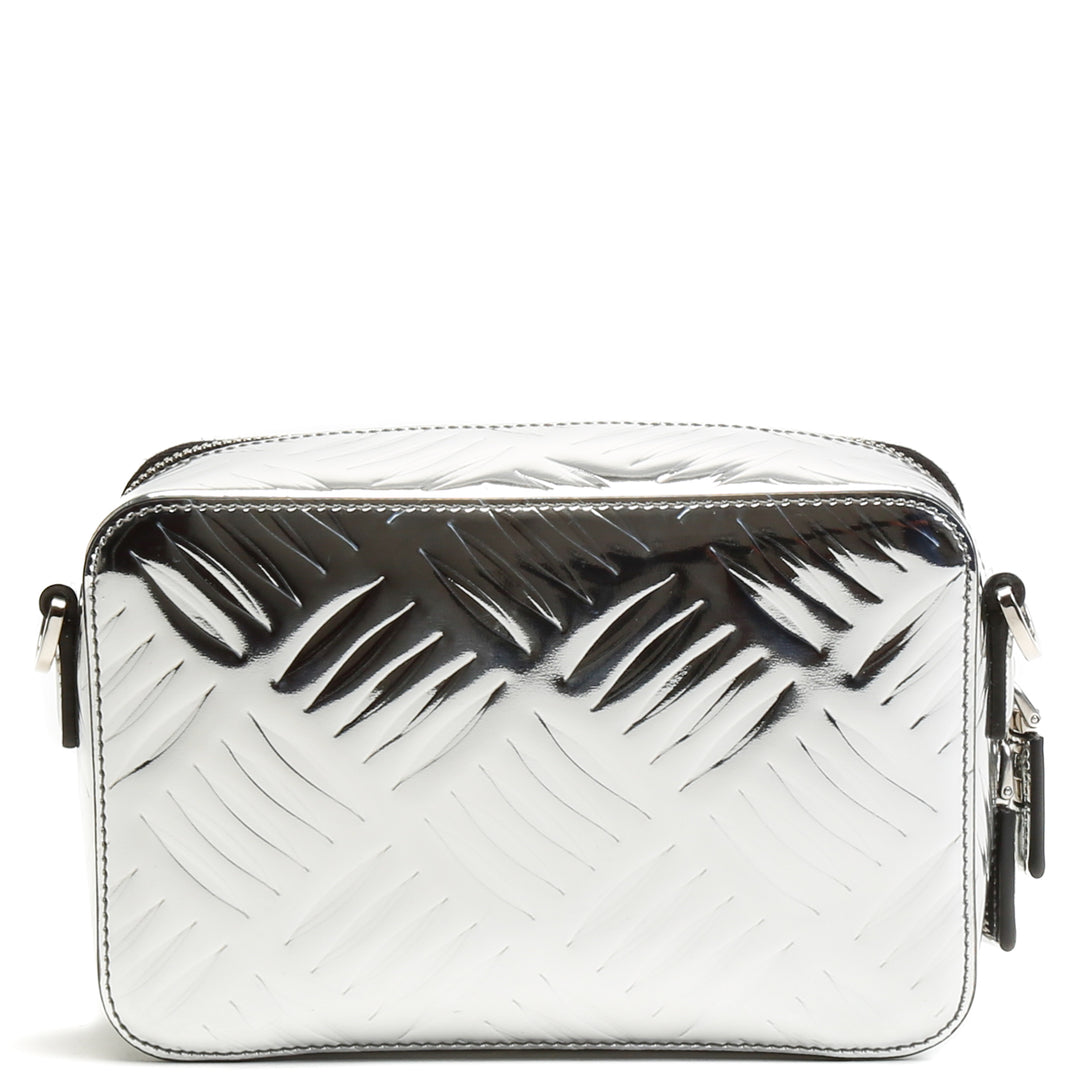 PRADA Spazzolato Andoliera Kameratasche – Metallic-Silber