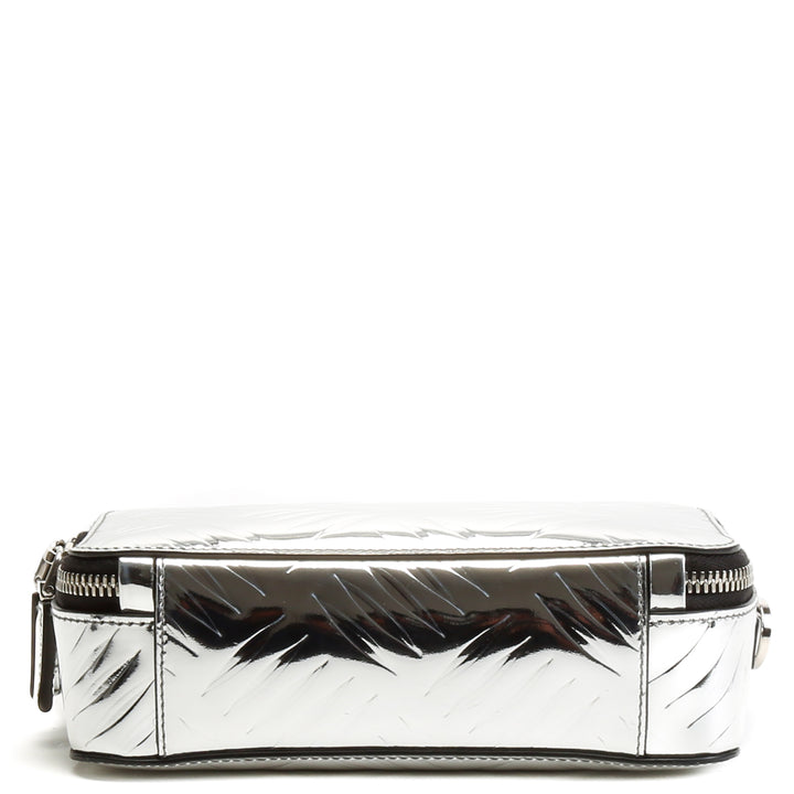 PRADA Spazzolato Andoliera Kameratasche – Metallic-Silber