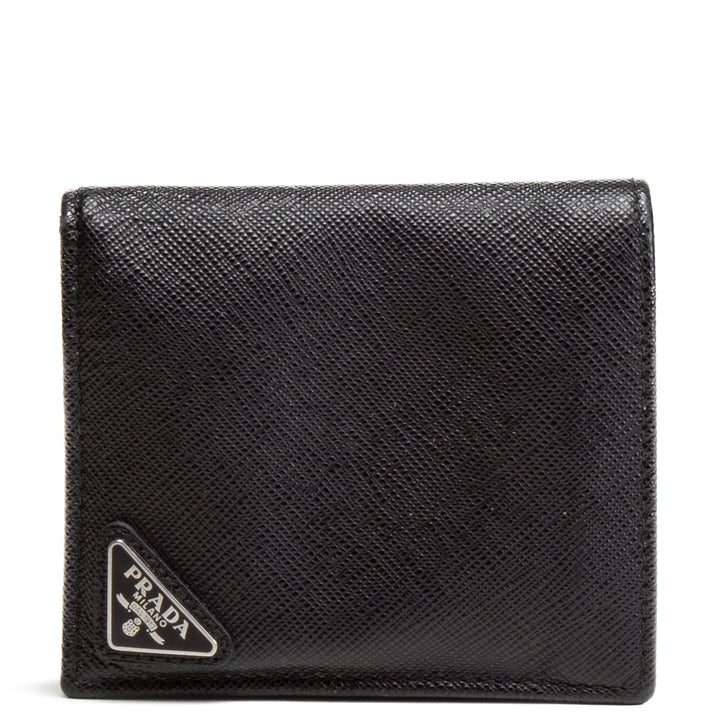 PRADA Saffiano Leather Bifold Wallet - Black