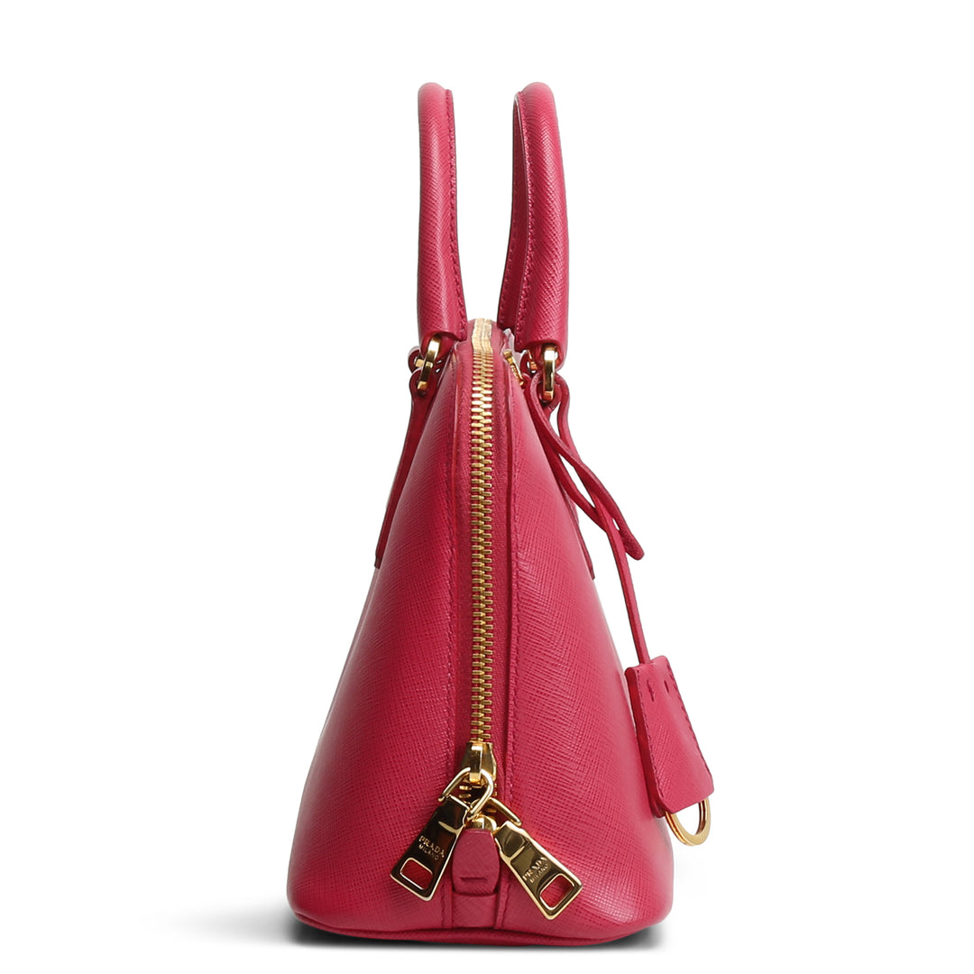 PRADA Saffiano Dome Satchel - Pink