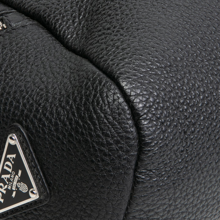 PRADA Embossed Logo Messenger - Black