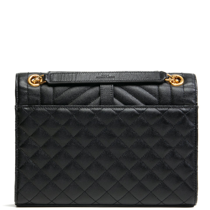 SAINT LAURENT Medium Tri-Quilt Envelope Shoulder Bag - Black