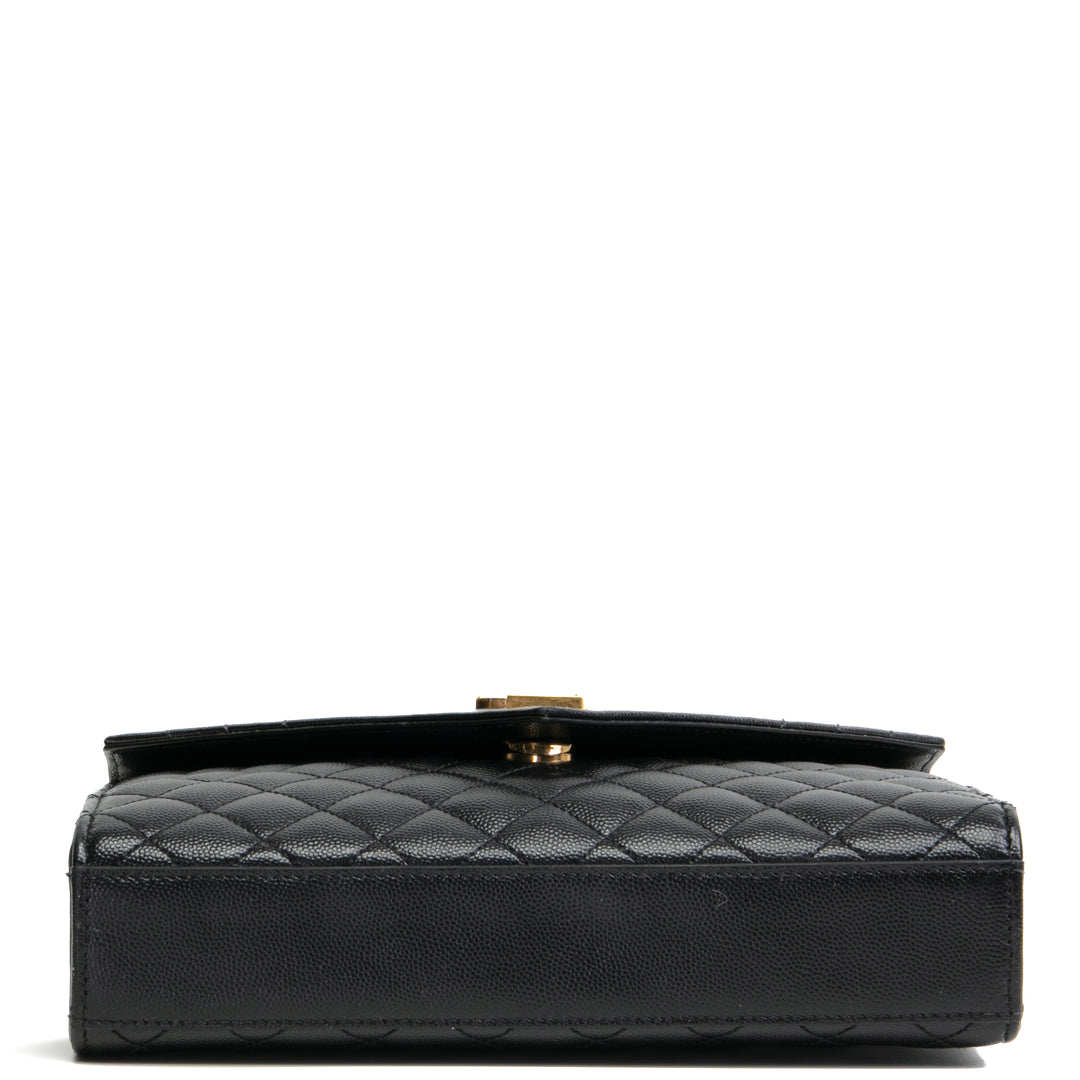 SAINT LAURENT Medium Tri-Quilt Envelope Shoulder Bag - Black