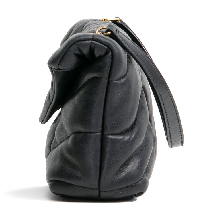 SAINT LAURENT Toy Lou Puffer Bag- Black